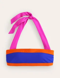 Santorini Bikini Top-Blue/Pink Colourblock-Boden Flash Sale