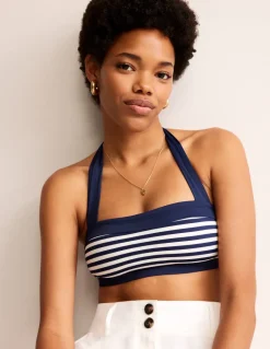 Santorini Bikini Top-French Navy, Ivory Stripe-Boden Discount