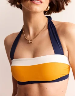 Santorini Bikini Top-Saffron Yellow Colourblock-Boden Discount