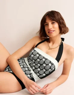 Santorini Halterneck Swimsuit-Black, Pineapple Geo-Boden Cheap