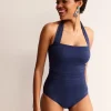 Santorini Halterneck Swimsuit-French Navy-Boden Online