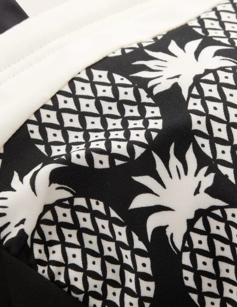 Santorini Tankini Top-Black, Pineapple Geo-Boden Clearance