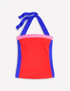 Santorini Tankini Top-Fire Red Colourblock-Boden Discount