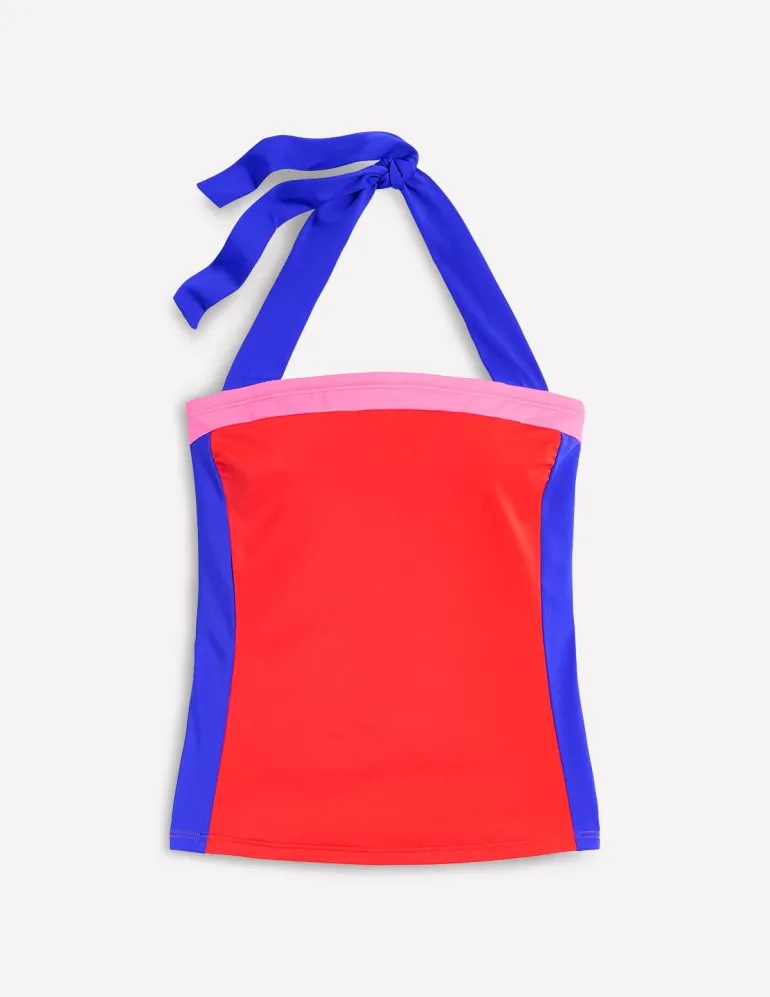 Santorini Tankini Top-Fire Red Colourblock-Boden Discount