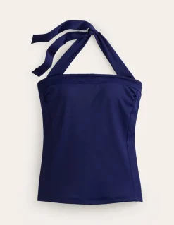 Santorini Tankini Top-French Navy-Boden Hot