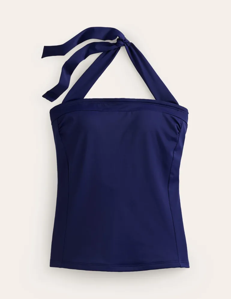 Santorini Tankini Top-French Navy-Boden Hot