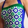 Santorini Tankini Top-Surf The Web, Geometric Stamp-Boden Sale