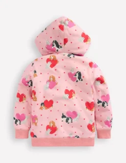 Shaggy-lined Hoodie-Chalk Pink Valentines Pets-Boden Clearance