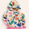 Shaggy-lined Hoodie-Oatmeal Marl Rainbow Collage-Boden Sale