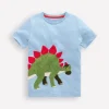 Short Sleeve Bouclé T-shirt-Glacier Blue Dino-Boden Cheap