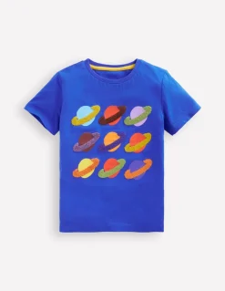 Short Sleeve Bouclé T-shirt-Kingfisher Blue Space-Boden New