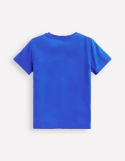 Short Sleeve Bouclé T-shirt-Kingfisher Blue Space-Boden New