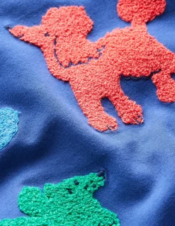 Short Sleeve Bouclé T-shirt-Starboard Blue Dogs-Boden Clearance