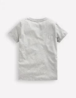 Short Sleeve GITD T-shirt-Grey Marl Dragons-Boden Clearance