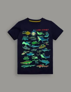 Short Sleeve GITD T-shirt-Starboard Blue Sharks-Boden Best Sale