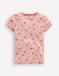 Short Sleeve Pointelle Top-Chalk Pink Rosebud-Boden Cheap