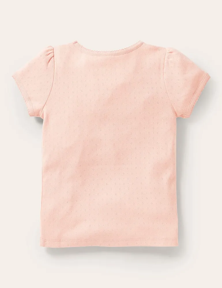 Short Sleeve Pointelle Top-Provence Dusty Pink-Boden Sale