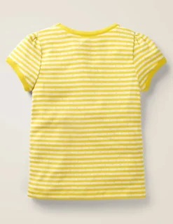 Short Sleeve Pointelle Top-Daffodil Yellow/Soft Ivory-Boden Online