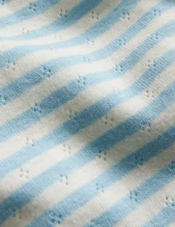 Short Sleeve Pointelle Top-Light Celeste Blue/Soft Ivory-Boden Best Sale
