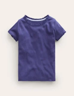 Short Sleeve Ribbed T-Shirt-Starboard Blue-Boden Cheap