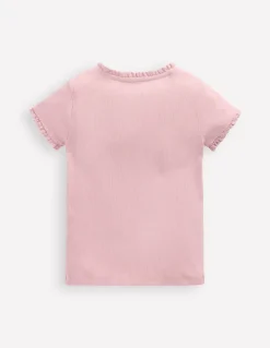 Short Sleeve Ribbed T-Shirt-French Pink-Boden Cheap
