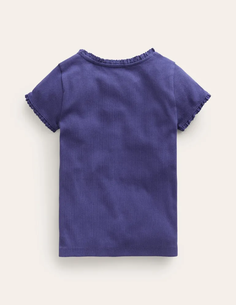 Short Sleeve Ribbed T-Shirt-Starboard Blue-Boden Cheap