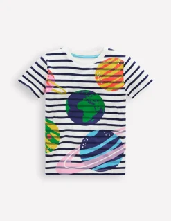 Short Sleeve Riso T-Shirt-Starboard Blue/ Ivory Space-Boden Online