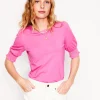 Short Sleeve Smocked Cuff Top-Tickled Pink-Boden Hot