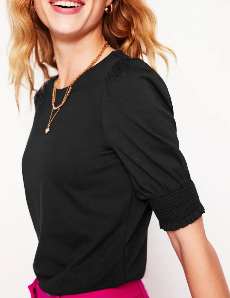 Short Sleeve Smocked Cuff Top--Boden Outlet