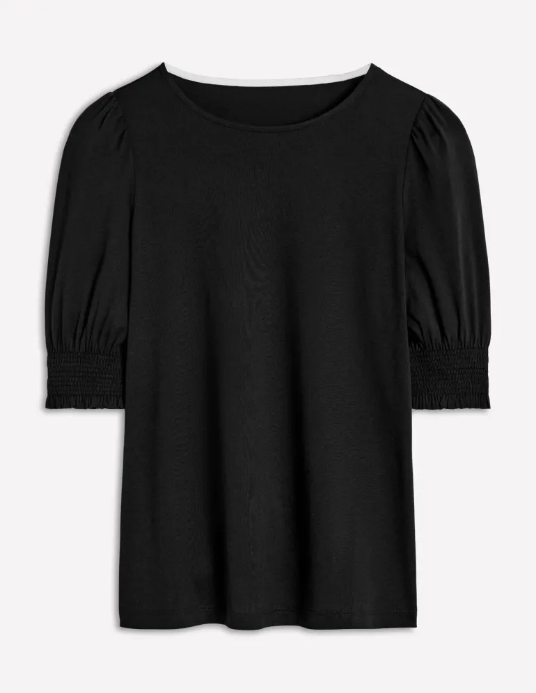 Short Sleeve Smocked Cuff Top--Boden Outlet