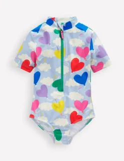 Short-sleeved Swimsuit-Misty Blue Balloon Sky-Boden Sale