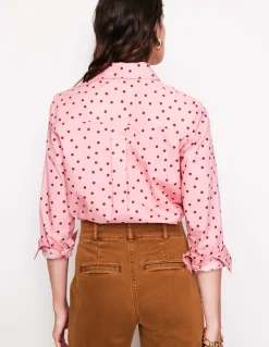 Sienna Cotton Shirt-Almond Pink, Sparse Spot-Boden Clearance