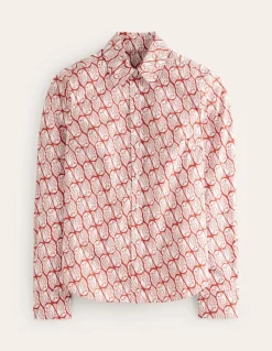 Sienna Cotton Shirt-Copper, Owl Stamp-Boden Clearance