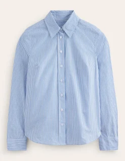Sienna Cotton Shirt-Fine Blue Stripe-Boden Store