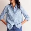 Sienna Cotton Shirt-French Blue, Abstract Dot-Boden New