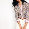 Sienna Cotton Shirt-Ivory, Foliage Buds-Boden Clearance