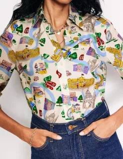 Sienna Cotton Shirt-Ivory, London Town-Boden Online