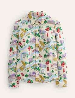 Sienna Cotton Shirt-Ivory, London Town-Boden Online