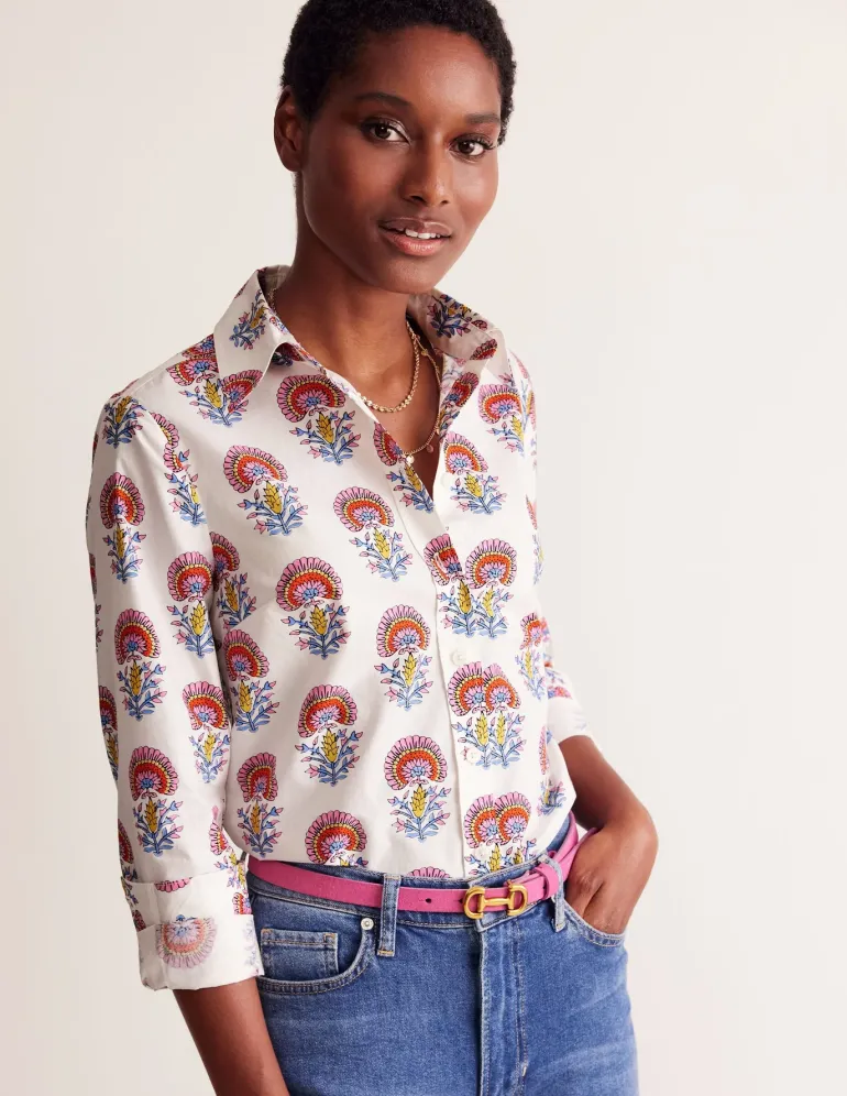 Sienna Cotton Shirt-Ivory,Passion Bud-Boden Hot
