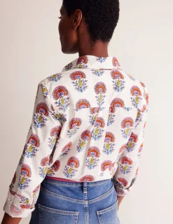 Sienna Cotton Shirt-Ivory,Passion Bud-Boden Hot