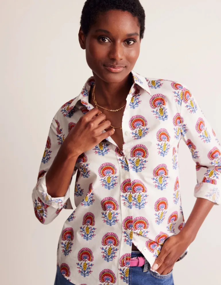 Sienna Cotton Shirt-Ivory,Passion Bud-Boden Hot