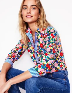 Sienna Cotton Shirt-Multi, Painterly Meadow-Boden Sale