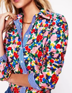 Sienna Cotton Shirt-Multi, Painterly Meadow-Boden Sale