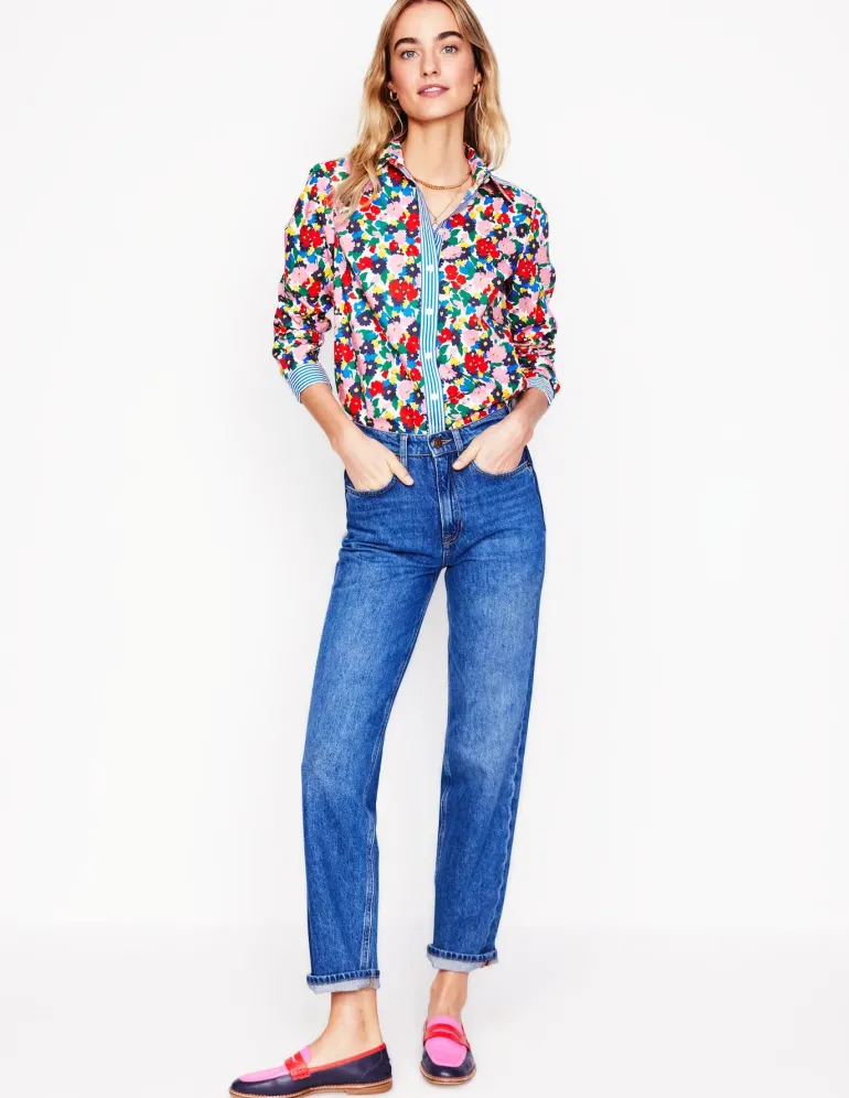 Sienna Cotton Shirt-Multi, Painterly Meadow-Boden Sale