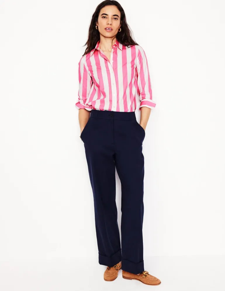 Sienna Cotton Shirt-Pink Rose Wide Stripe-Boden Cheap