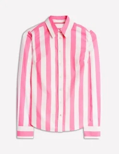 Sienna Cotton Shirt-Pink Rose Wide Stripe-Boden Cheap