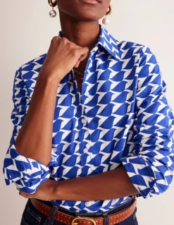 Sienna Cotton Shirt-Sapphire Blue, Birdie-Boden Flash Sale