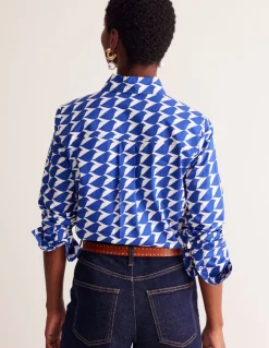 Sienna Cotton Shirt-Sapphire Blue, Birdie-Boden Flash Sale