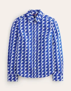 Sienna Cotton Shirt-Sapphire Blue, Birdie-Boden Flash Sale