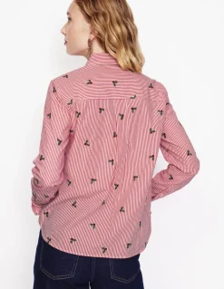 Sienna Embroidered Shirt-Holly, Red Stripe-Boden Store